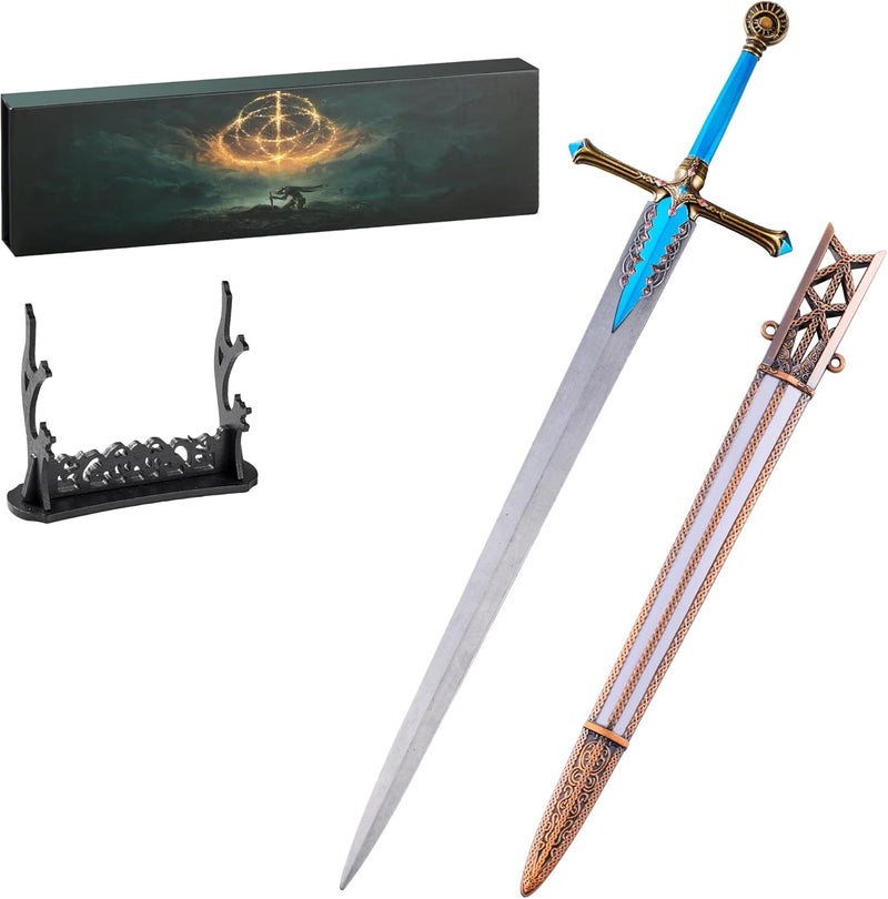 RACEROCKET Eldens Rings Carian Knight's Sword Model 11.8 inch Metal Replica with Display Stand Martial Arts Swords - Collectible Action Figure, Desk Decor, Party Gift, Display Piece - Image 1